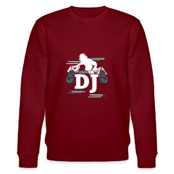 DJ DeeJay Scratch Party Records Gift - Stanley/Stella CHANGER Unisex Organic Sweatshirt - burgundy - Front - Nik (191cm) & Marisol (170cm)