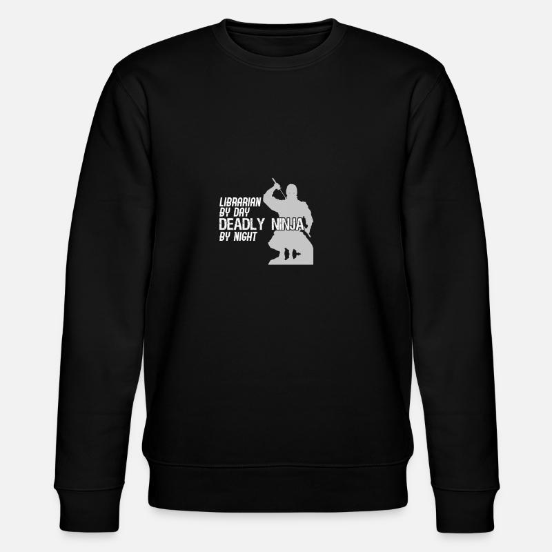 Libararian tödliches Ninja - Stanley/Stella Unisex Bio-Sweatshirt CHANGER  - Schwarz