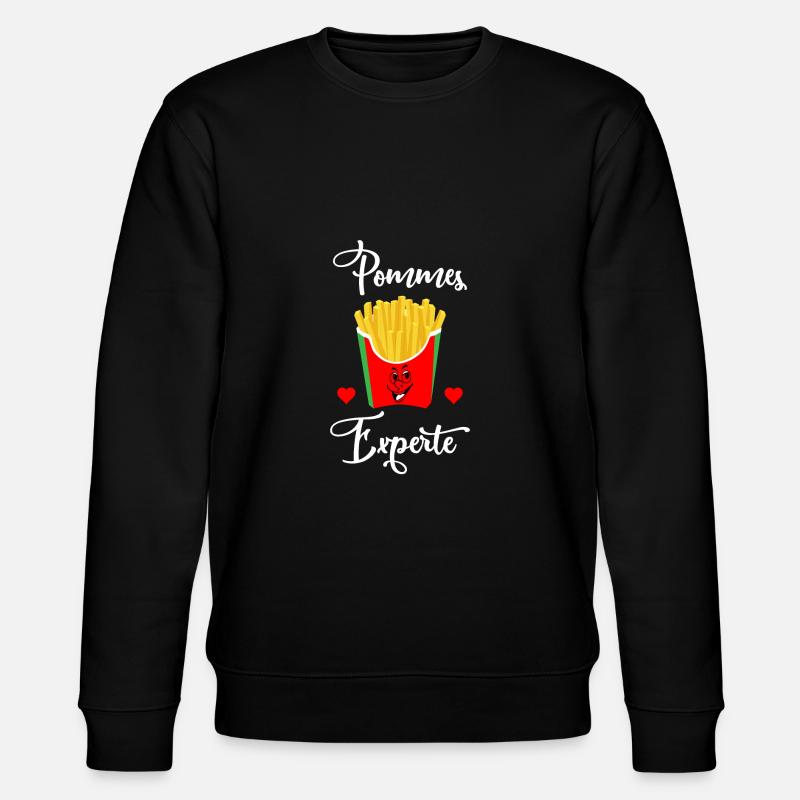 Pommes Experte - Stanley/Stella Unisex Bio-Sweatshirt CHANGER  - Schwarz