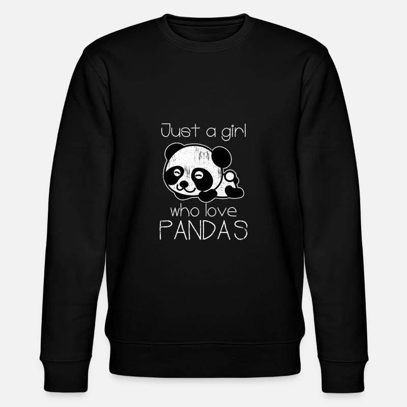 Panda lieben Mädchentier - Stanley/Stella Unisex Bio-Sweatshirt CHANGER  - Schwarz