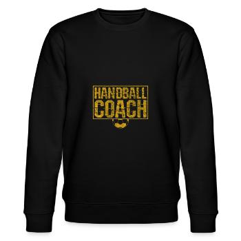 Trainer Handball Coach Geschenk - Stanley/Stella Unisex Bio-Sweatshirt CHANGER  - Schwarz - Vorne - Nik (191cm) & Marisol (170cm)