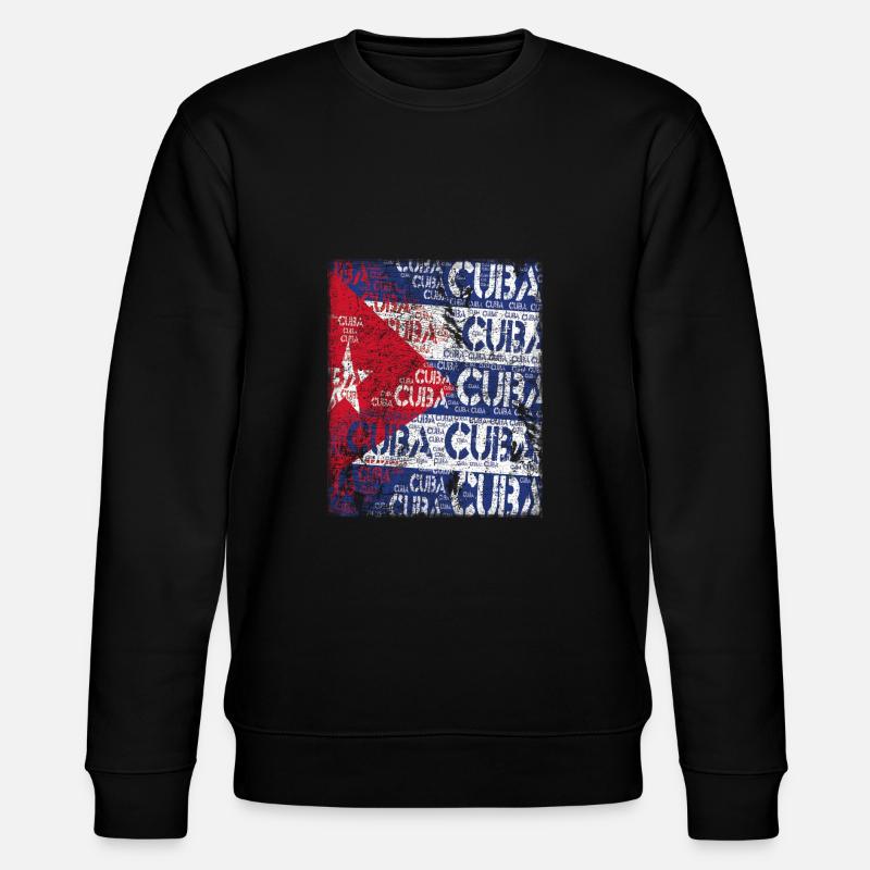 Cuba Flag distressed T-Shirt - Stanley/Stella Unisex Bio-Sweatshirt CHANGER  - Schwarz