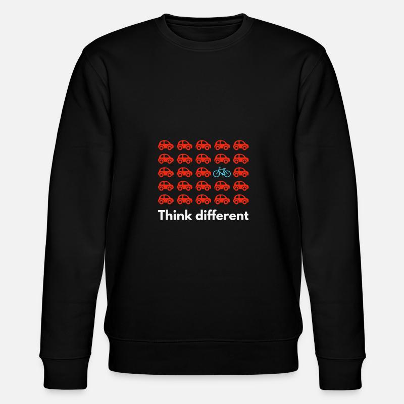 Think Different, Ride a Bike - Stanley/Stella Unisex Bio-Sweatshirt CHANGER  - Schwarz