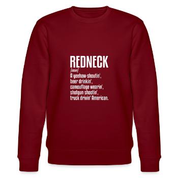 Redneck Definition | Honky, Mullet, White Trash - Stanley/Stella CHANGER Unisex Organic Sweatshirt - burgundy - Front - Nik (191cm) & Marisol (170cm)