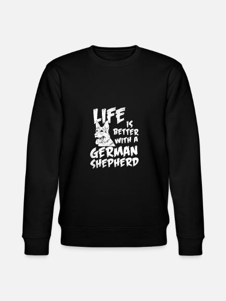 Deutsche Schäferhunde Tierleben - Stanley/Stella Unisex Bio-Sweatshirt CHANGER - Schwarz