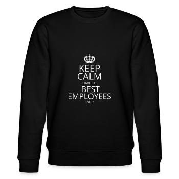 Keep Calm Meilleur cadeau d'anniversaire employé - Sweat bio CHANGER Stanley/Stella Unisexe - noir - Devant - Nik (191cm) & Marisol (170cm)