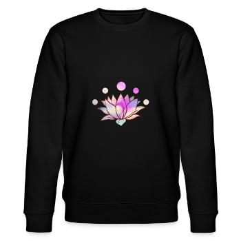 Lotus Yoga Tshirt - Stanley/Stella Unisex Bio-Sweatshirt CHANGER  - Schwarz - Vorne - Nik (191cm) & Marisol (170cm)
