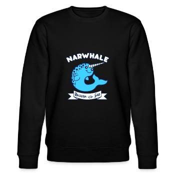 Narwal - Stanley/Stella Unisex Bio-Sweatshirt CHANGER  - Schwarz - Vorne - Nik (191cm) & Marisol (170cm)