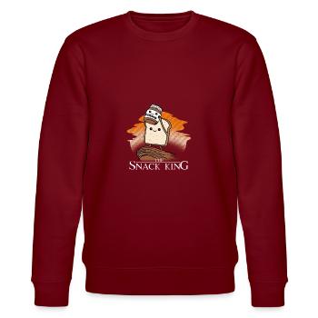 The Snack King Tostbrot Choco Chocolate Gift - Stanley/Stella CHANGER Unisex Organic Sweatshirt - burgundy - Front - Nik (191cm) & Marisol (170cm)
