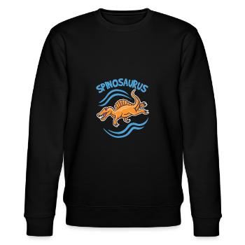 Dinosaurier Spinosaurus Comic Logo Schwimmer Dino - Stanley/Stella Unisex Bio-Sweatshirt CHANGER  - Schwarz - Vorne - Nik (191cm) & Marisol (170cm)