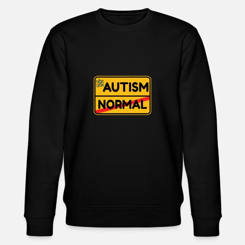Straßenschild Autismus Behinderung Geschenk - Stanley/Stella Unisex Bio-Sweatshirt CHANGER  - Schwarz