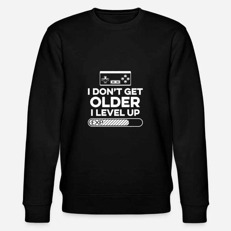 Level Up Gaming Controller Retro Gift EXP - Stanley/Stella CHANGER Unisex Organic Sweatshirt - black