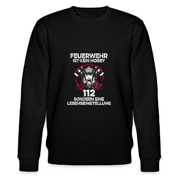 Feuerwehr 112 Feuerwehrmann freiwillige Feuerwehr - Stanley/Stella Unisex Bio-Sweatshirt CHANGER  - Schwarz - Vorne - Nik (191cm) & Marisol (170cm)