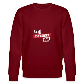 It escalates anyway party music open air gift - Stanley/Stella CHANGER Unisex Organic Sweatshirt - burgundy - Front - Nik (191cm) & Marisol (170cm)
