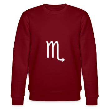 Sternzeichen Skorpion - Stanley/Stella Unisex Bio-Sweatshirt CHANGER  - Burgunderrot - Vorne - Nik (191cm) & Marisol (170cm)