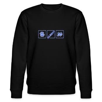 Geschenk für Albert - Stanley/Stella Unisex Bio-Sweatshirt CHANGER  - Schwarz - Vorne - Nik (191cm) & Marisol (170cm)