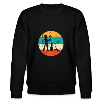 Holzfäller Baumfäller Waldarbeiter - Stanley/Stella Unisex Bio-Sweatshirt CHANGER  - Schwarz - Vorne - Nik (191cm) & Marisol (170cm)