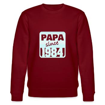 Vater 1984 - Stanley/Stella Unisex Bio-Sweatshirt CHANGER  - Burgunderrot - Vorne - Nik (191cm) & Marisol (170cm)