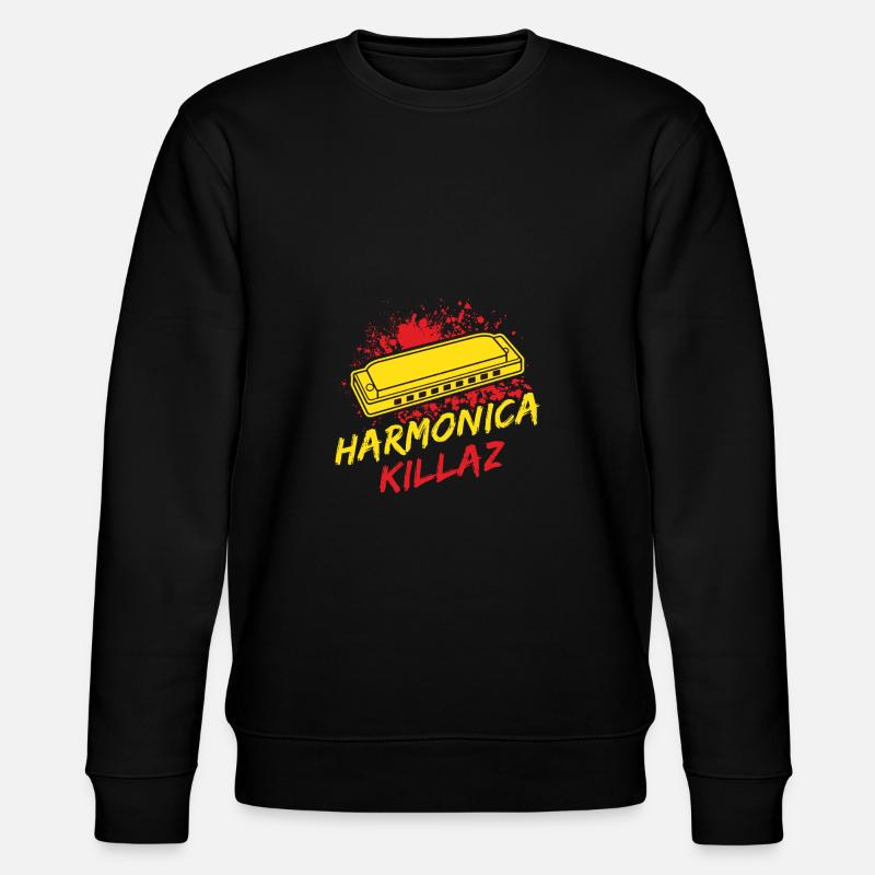 Funny Harmonica Player Killaz Harmonica - Stanley/Stella Unisex Bio-Sweatshirt CHANGER  - Schwarz