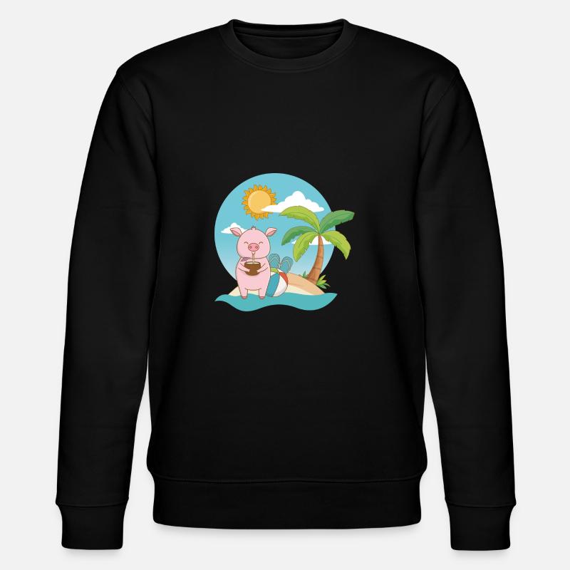 Cochon sur la plage - Sweat bio CHANGER Stanley/Stella Unisexe - noir