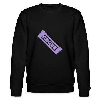 Geburt Name Vorname Anouk - Stanley/Stella Unisex Bio-Sweatshirt CHANGER  - Schwarz - Vorne - Nik (191cm) & Marisol (170cm)