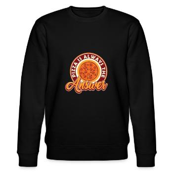 Pizza is always the answer - Stanley/Stella Unisex Bio-Sweatshirt CHANGER  - Schwarz - Vorne - Nik (191cm) & Marisol (170cm)
