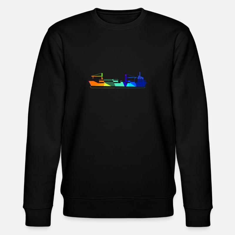 Container Ship Rainbow Polygon Ships - Stanley/Stella CHANGER Unisex Organic Sweatshirt - black