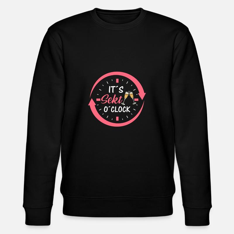 It s Sekt o clock - Stanley/Stella Unisex Bio-Sweatshirt CHANGER  - Schwarz