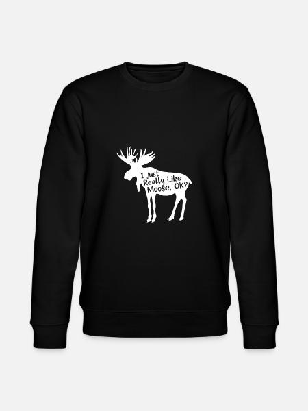 Aivan kuten hirvi, OK? Henki-eläinlahja - Stanley/Stella CHANGER unisex luomu-collegepaita - musta