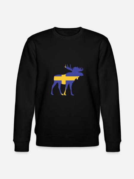 Sweden Flag Deer Moose - Stanley/Stella CHANGER Unisex Organic Sweatshirt - black