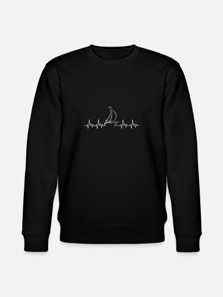Segelboot Heartbeat Segelboot - Stanley/Stella Unisex Bio-Sweatshirt CHANGER  - Schwarz
