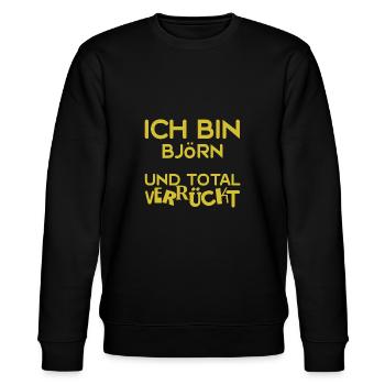 Verrückt Björn - Stanley/Stella Unisex Bio-Sweatshirt CHANGER  - Schwarz - Vorne - Nik (191cm) & Marisol (170cm)