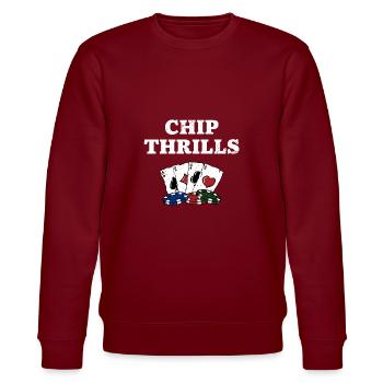 Chip Thrills Gambler Poker Jeu Joueur de poker - Sweat bio CHANGER Stanley/Stella Unisexe - bordeaux - Devant - Nik (191cm) & Marisol (170cm)
