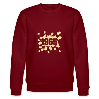 1965 - Stanley/Stella CHANGER Unisex Organic Sweatshirt - burgundy - Front - Nik (191cm) & Marisol (170cm)