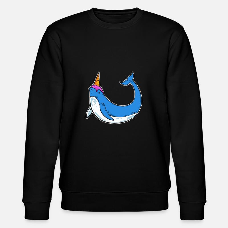 Eiscreme Narwhal Naschkatze Gift - Stanley/Stella Unisex Bio-Sweatshirt CHANGER  - Schwarz