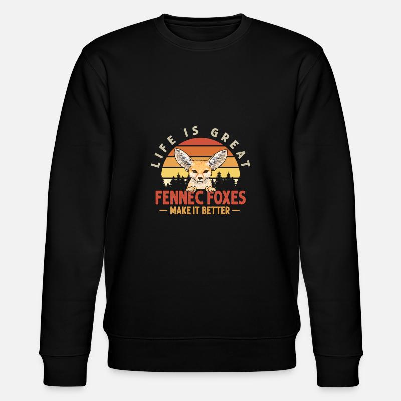 Fennek ræv Fennec ræv ørkenræv - Stanley/Stella økologisk unisex-sweatshirt CHANGER  - sort