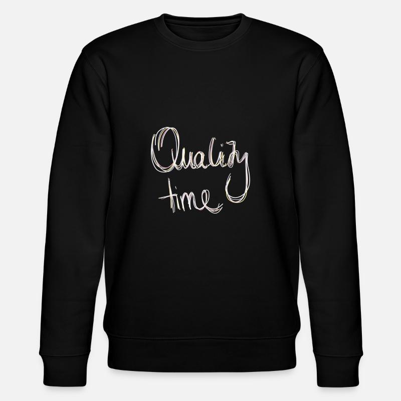 Quality Time Calligraphy Minimalism - Stanley/Stella CHANGER Unisex Organic Sweatshirt - black