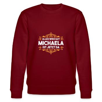 Michaela - Stanley/Stella Unisex Bio-Sweatshirt CHANGER  - Burgunderrot - Vorne - Nik (191cm) & Marisol (170cm)