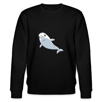 Weißwal Beluga Wal - Stanley/Stella Unisex Bio-Sweatshirt CHANGER  - Schwarz - Vorne - Nik (191cm) & Marisol (170cm)