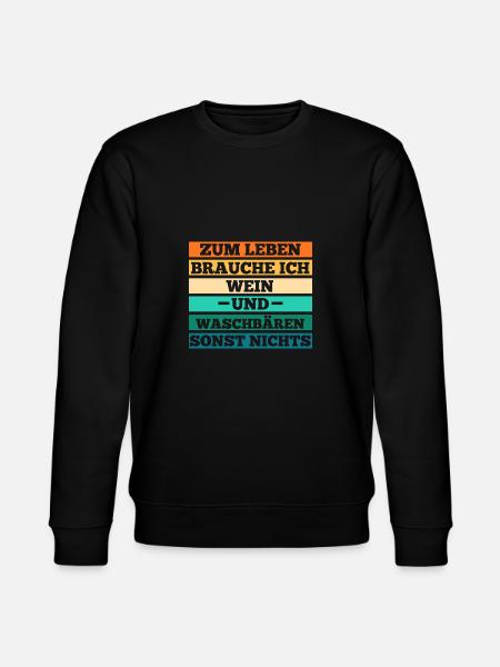 Wein Waschbär - Stanley/Stella Unisex Bio-Sweatshirt CHANGER - Schwarz