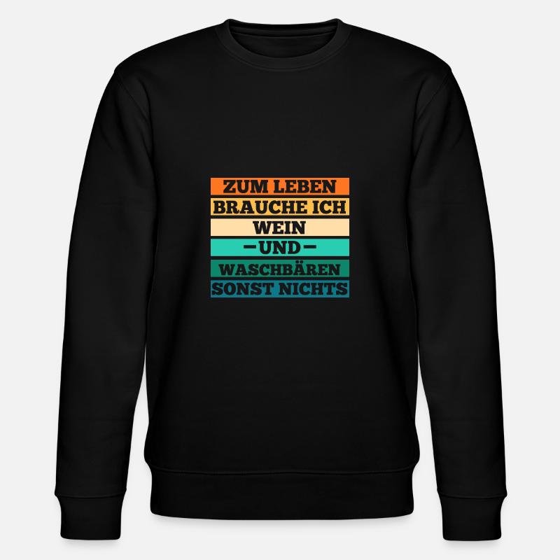 Wein Waschbär - Stanley/Stella Unisex Bio-Sweatshirt CHANGER  - Schwarz
