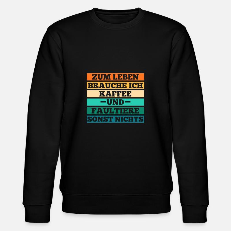 Kaffee Faultier - Stanley/Stella Unisex Bio-Sweatshirt CHANGER  - Schwarz