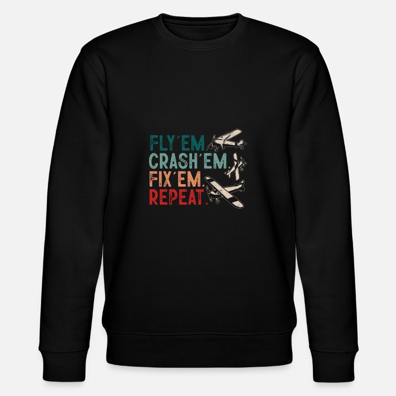 Remote Controlled Airplane Model Airplane - Stanley/Stella CHANGER Unisex Organic Sweatshirt - black