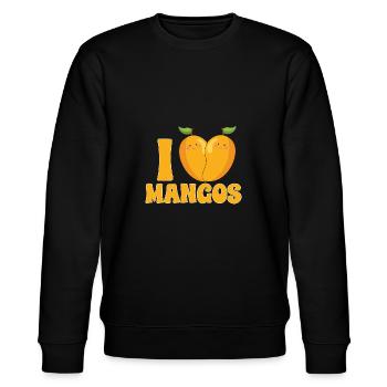 Mango Frucht Mango - Stanley/Stella Unisex Bio-Sweatshirt CHANGER  - Schwarz - Vorne - Nik (191cm) & Marisol (170cm)