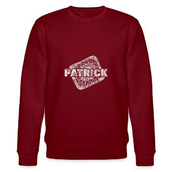 Geschenk für Patrick - Stanley/Stella Unisex Bio-Sweatshirt CHANGER  - Burgunderrot - Vorne - Nik (191cm) & Marisol (170cm)
