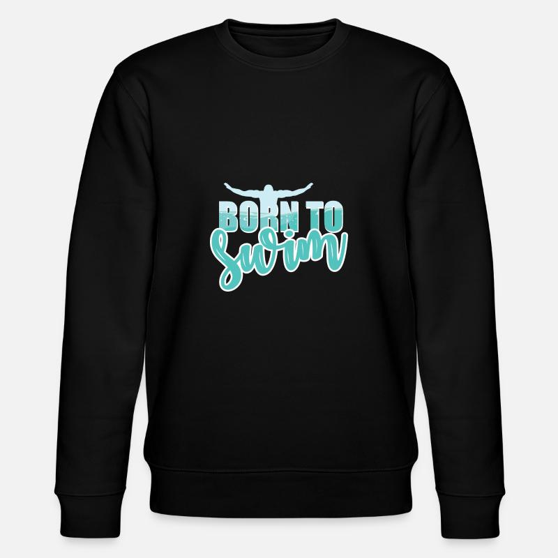 Né pour nager - Sweat bio CHANGER Stanley/Stella Unisexe - noir