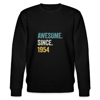 70. Geburtstag 70 Jahre Awesome Since 1954 - Stanley/Stella Unisex Bio-Sweatshirt CHANGER  - Schwarz - Vorne - Nik (191cm) & Marisol (170cm)