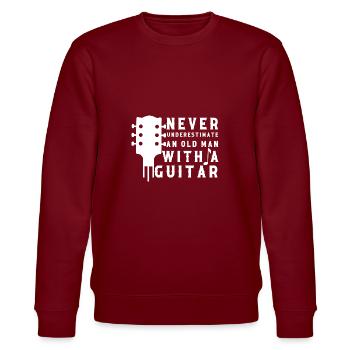 Gitarre Musik Gitarisst Gitarren Spruch - Stanley/Stella Unisex Bio-Sweatshirt CHANGER  - Burgunderrot - Vorne - Nik (191cm) & Marisol (170cm)