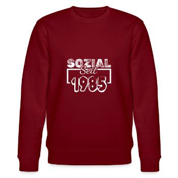 Social 1985 - Sweat bio CHANGER Stanley/Stella Unisexe - bordeaux - Devant - Nik (191cm) & Marisol (170cm)