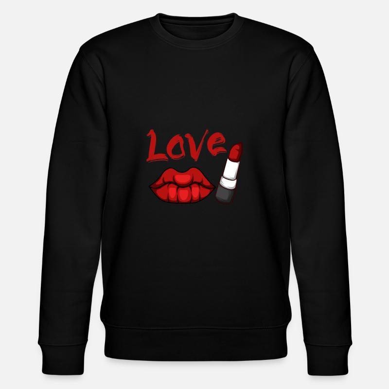 Liebeslippenstift Verführerische oder charmante Da - Stanley/Stella Unisex Bio-Sweatshirt CHANGER  - Schwarz